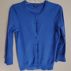 Blue cardigan sweater
